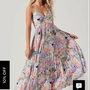 ASTR The Label - BLYTHE FLORAL PLISSE MIDI DRESS